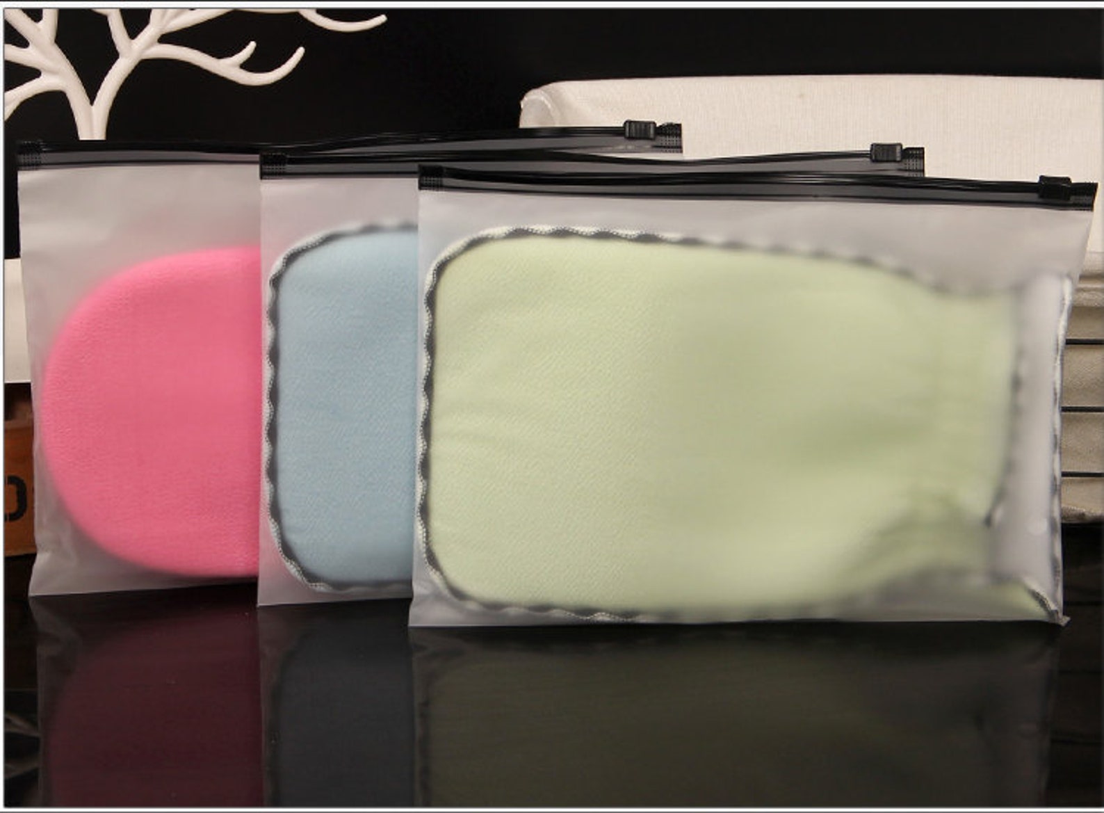 100 custom frosted zipper bags black zip lock bag high Etsy