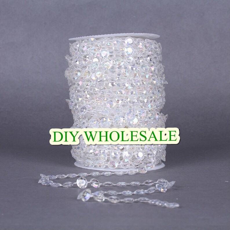 DIY Acrylic Roll of Bead Strand Garland Curtain Wedding Xmas Decoration 10m 20m