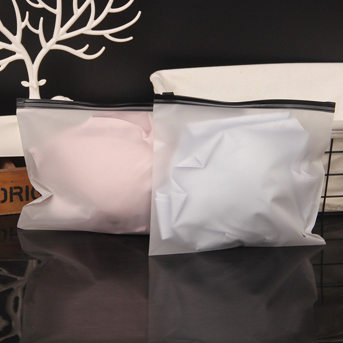 100 Custom Frosted Zipper Bags Black Zip Lock Bag High Etsy
