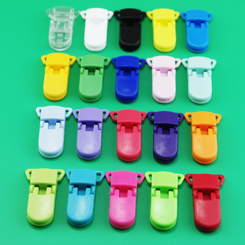 50pcs Plastic Pacifier Clips 20MM KAM Clips / Suspender Clips / Mitten