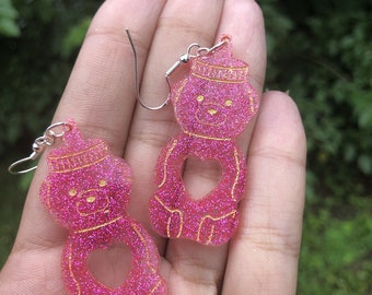 Honey Bear Earrings Pink