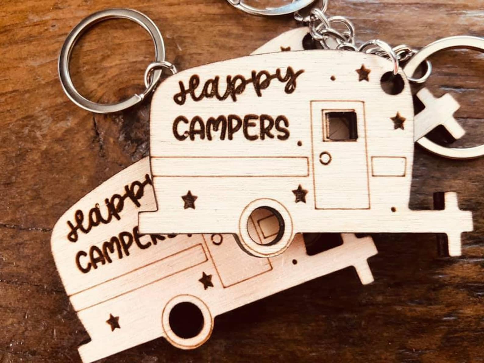 Happy Camper Keychain SVG File Digital File Only - Etsy