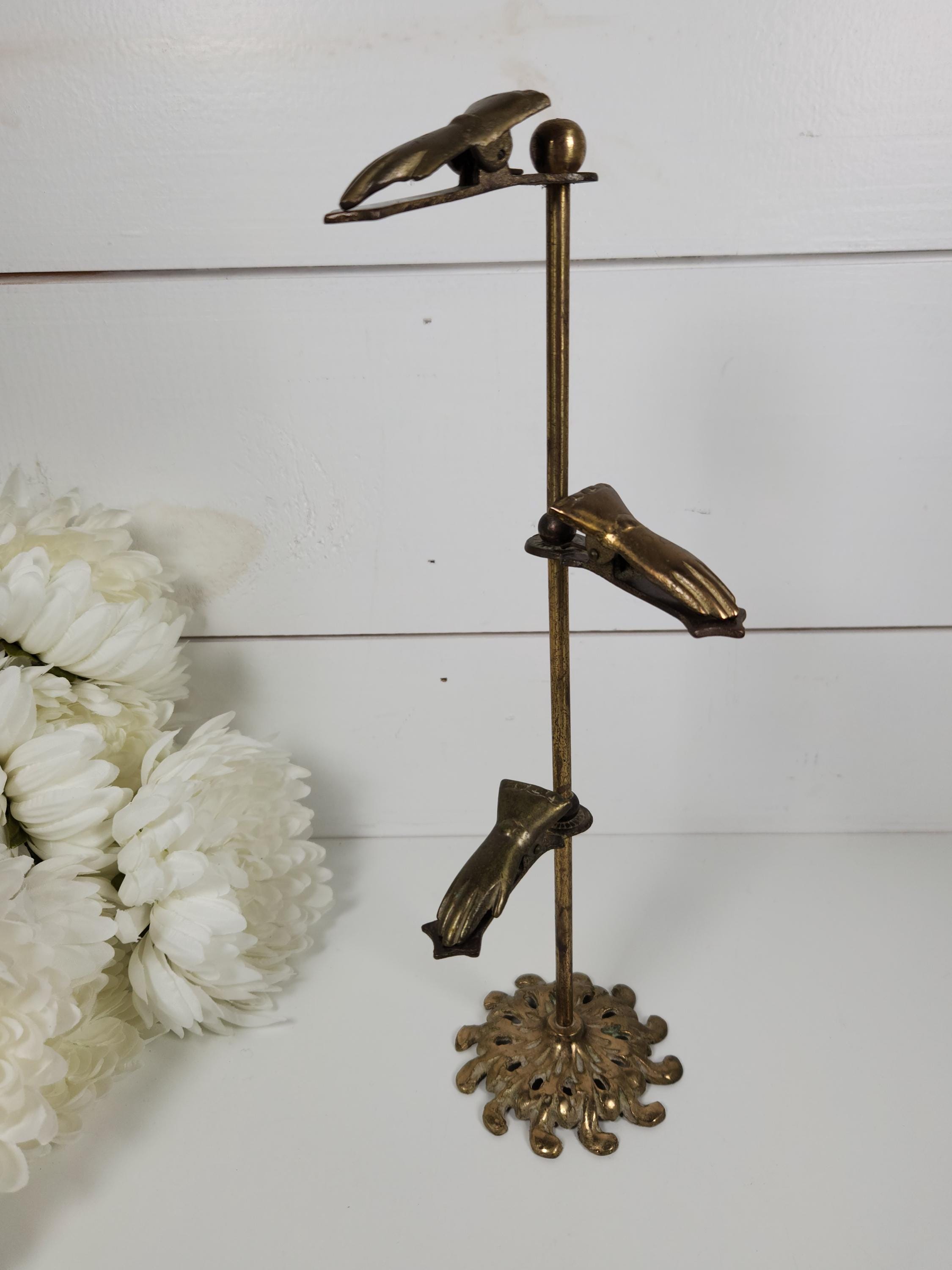 Vintage Brass Hands Clip Stand - Etsy
