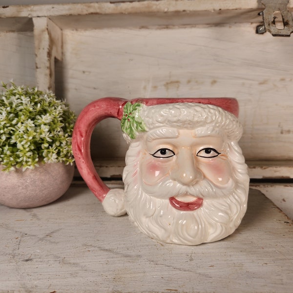 VTG Ceramic Santa Claus Mug - Vintage Christmas - Santa Face Collectible Mugs