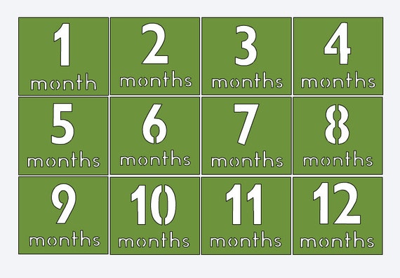 Monthly Stencils for Onesie Painting - Monthly Onesies - Baby's First Year Il_570xn