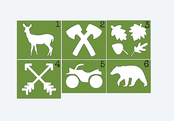 Wilderness Baby Shower, Wilderness Stencils for Onesie Decorating, Camping Baby Shower, Onesie Decorating Kit, Wilderness Nursery Art Supply Il_570xn