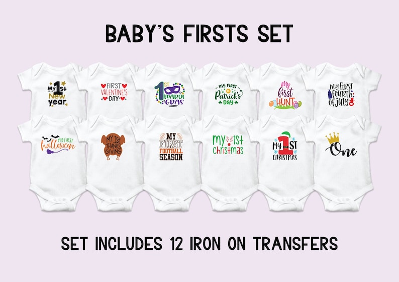 Baby's Firsts Onesie Decorating Kit Iron on Transfers Etsy