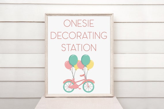 Onesie Decorating Sign Baby Shower Sign Baby Shower Game About