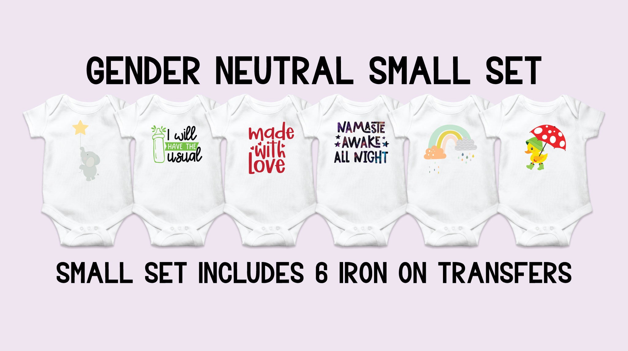 Gender Neutral Onesie Decorating Kit Gender Neutral Iron On Etsy