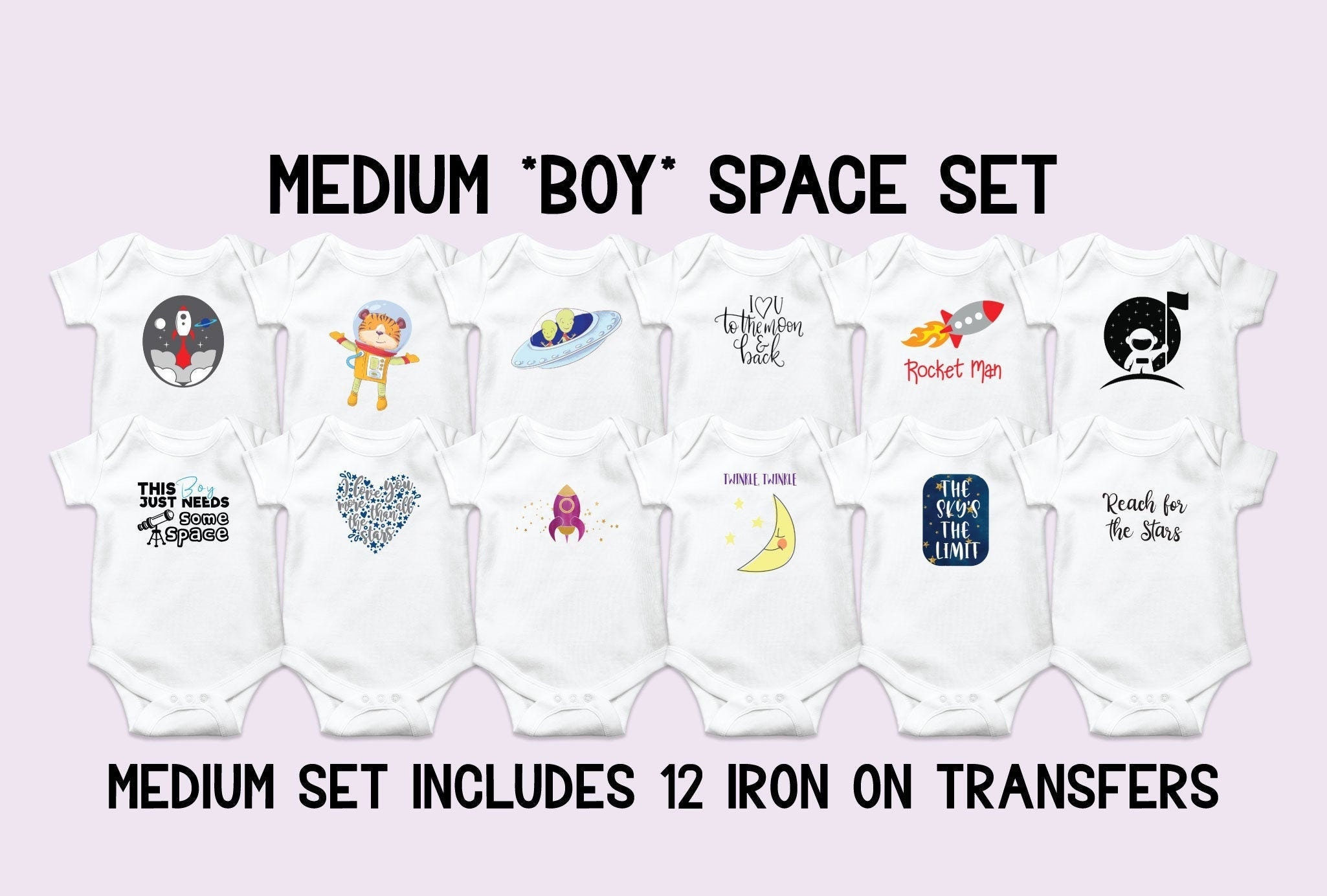 Boys Onesie Decorating Kit, Iron On Transfers, Baby Boy Shower
