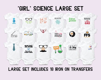 Girls Science Onesie® Decorating Kit, Smart Girl Onesie, Science Nerd Baby, Science Themed Baby Shower, Baby Girl Future Leader Onesie