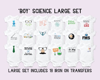Boy Science Iron-On Transfers, Baby Shower Game (Decals Only)