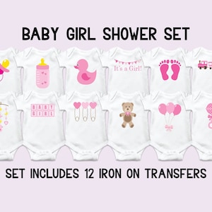 Rosa Girly Baby-Dusche Body Dekorieren Kit, Baby-Mädchen-Body-Station, rosa Baby Mädchen Abziehbilder, Baby-Mädchen-Body-Dekor-Kit, benutzerdefinierte Aufkleber