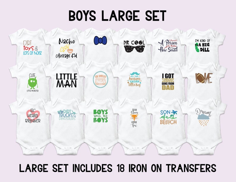 Boys Onesie Decorating Kit Iron on Transfers Baby Boy Shower Etsy