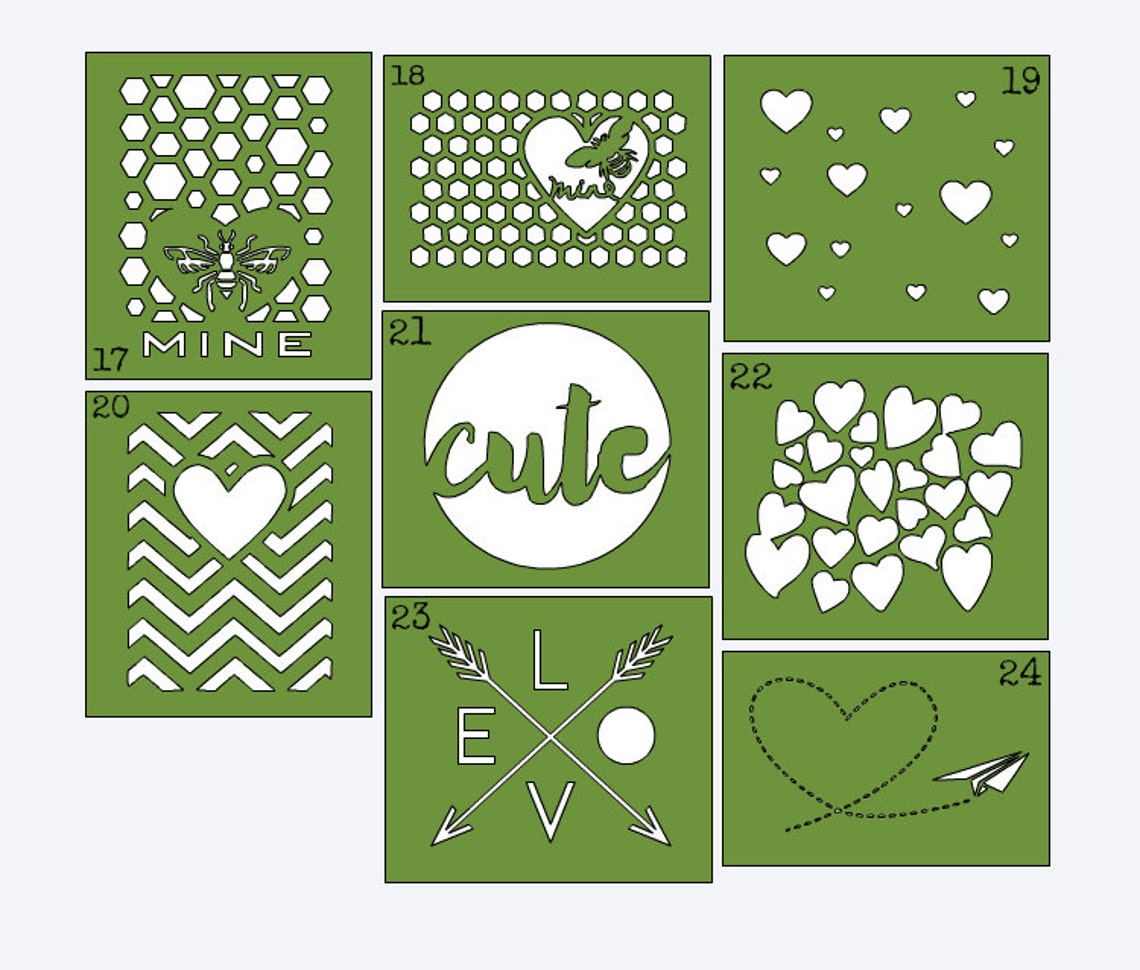 Love Valentine Heart Stencils Onesie Decorating Kit Onesie Etsy