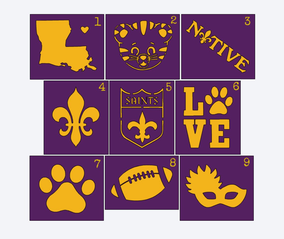 Louisiana Stencils for Onesie Painting LSU Stencil New - Etsy