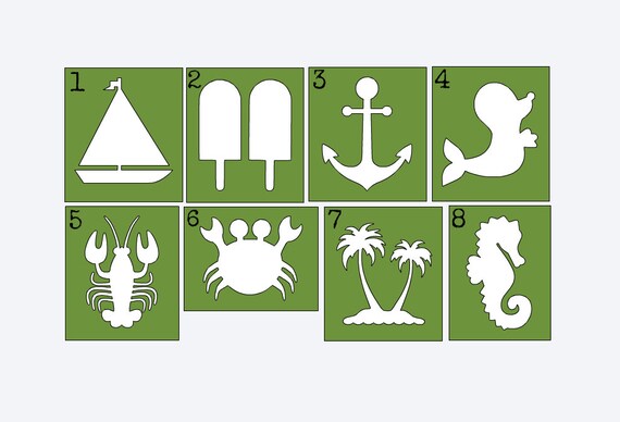 Nautical Stencils for Painting Onesies, Onesie Decorating Kit, Beach Onesie, Onesie Station Il_570xn