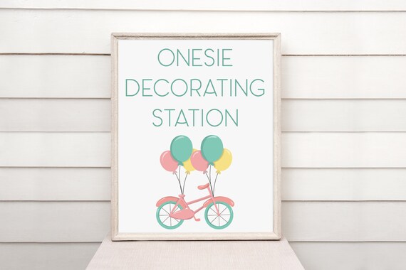 Onesie Decorating Sign Baby Shower Sign Baby Shower Game