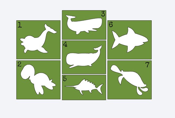 Ocean Animals Stencil for Onesie Painting, DIY Onesie, Onesie Decorating Kit, Onesie Painting Kit Il_570xn