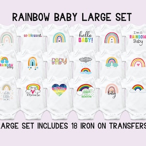 Rainbow Baby Onesie® Decorating Kit,  Rainbow Baby Shower Ideas, Rainbow Baby Iron On Transfers, Onesie Decorating Station, In Vitro Baby