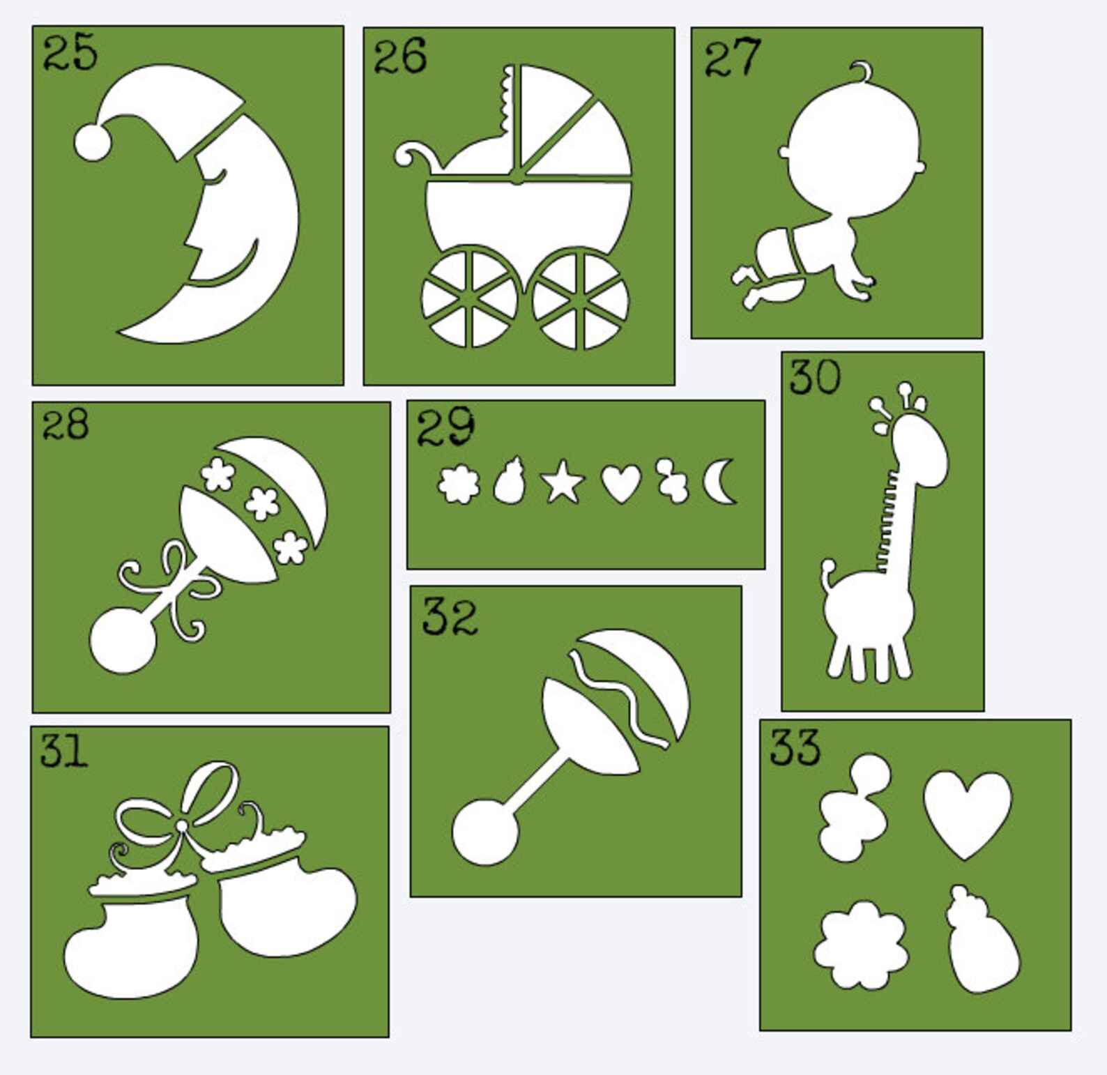 Baby Stencils Stencils for Onesie Painting DIY Onesie Etsy