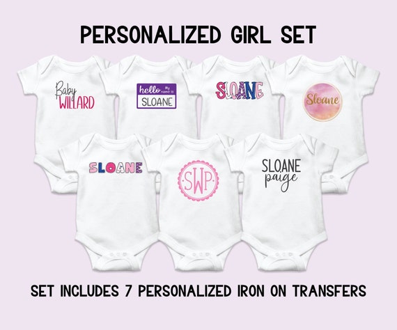 Baby Girl Personalized Onesie® Decorating Kit, Baby Shower Onesie