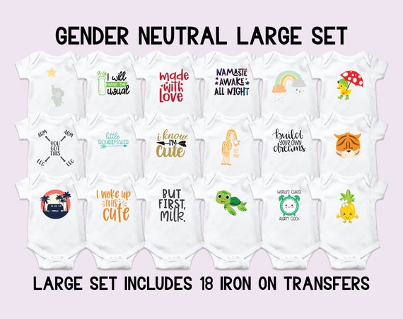 Gender Neutral Onesie Decorating Kit, Gender Neutral Iron on