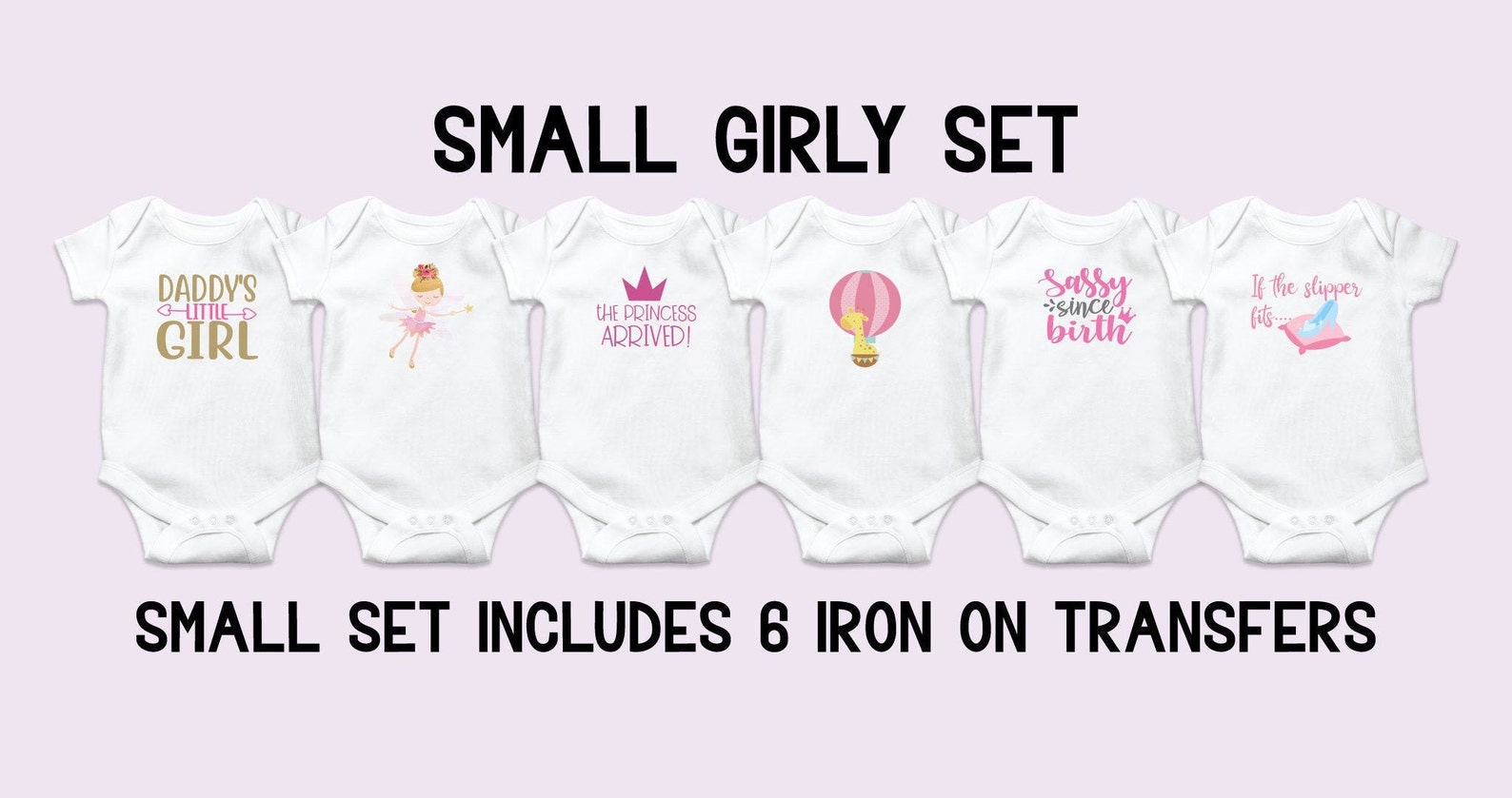 Girly Girl Onesie Decorating Kit Princess Baby Shower Iron on Etsy