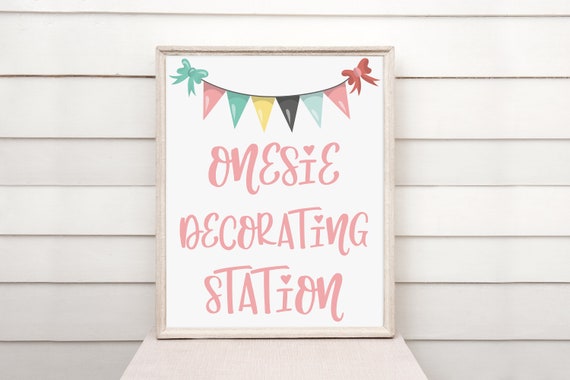 Onesie Decorating Sign - Baby Shower Sign - Baby Shower Game