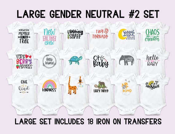 Gender Neutral Baby Onesie Decorating Kit, Gender Neutral Iron on