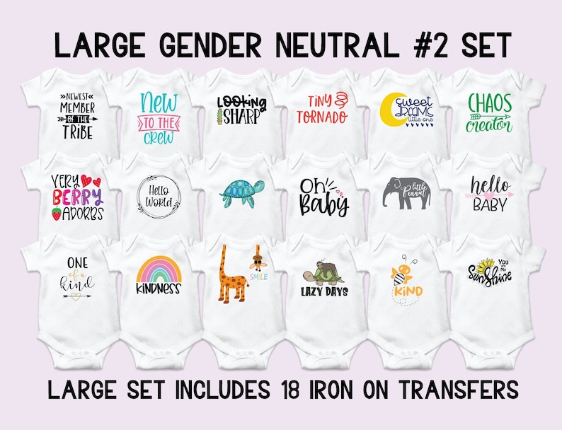 Gender Neutral Baby Onesie Decorating Kit Gender Neutral Iron Etsy