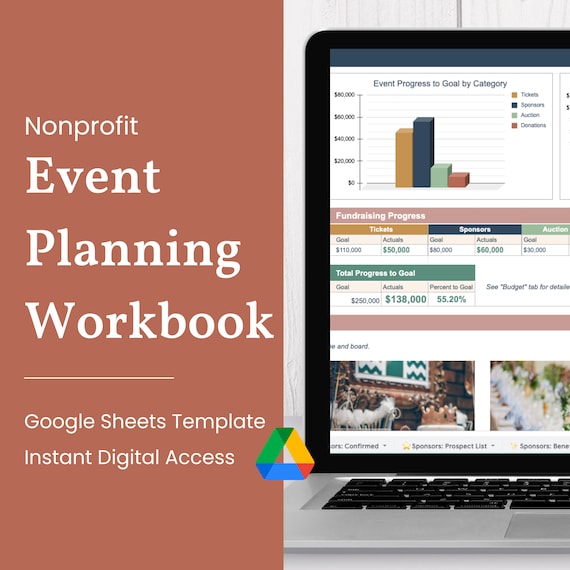 Nonprofit Event Planning Workbook | Google Sheets Template | Instant Digital Access