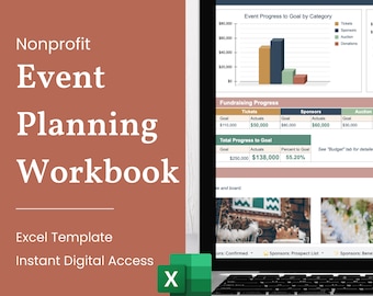 Libro de trabajo de planificación de eventos sin fines de lucro / ExcelTemplate / Descarga instantánea