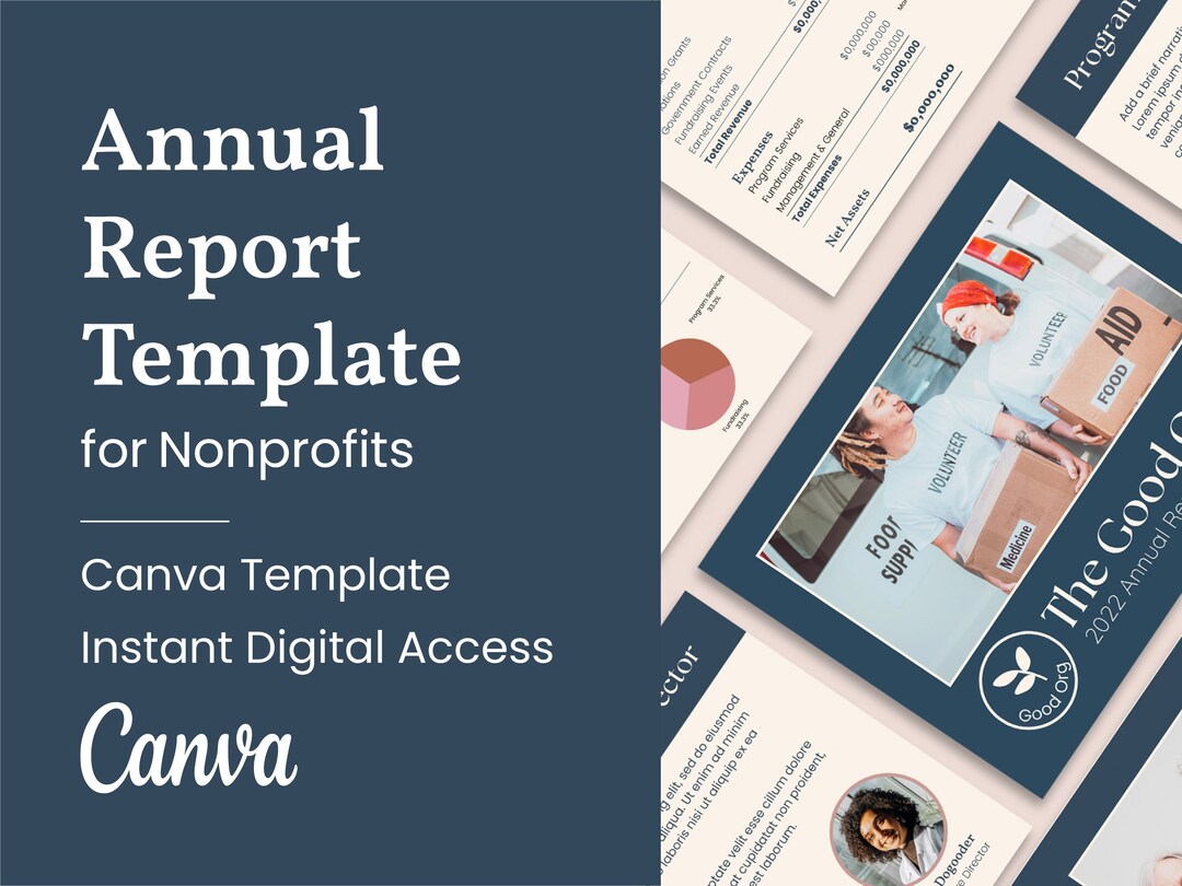 Annual Report Template for Nonprofits Canva Template Instant Digital Annual Report Template for Nonprofits Canva Template Instant Digital