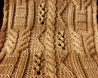 Pattern to Knit  "Copious Cables" Scarf DK Weight yarn  PDF