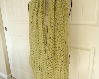 Hand Knit Textured Wool Scarf