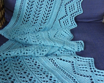 Pattern to Knit Lace Scarf "Grace Abounds" DK yarn