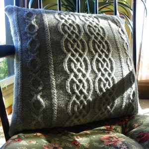 Pattern to Knit Cabled Pillow using Sport weight wool yarn Divine Divan Pillow PDF image 5