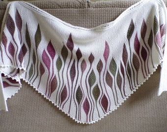 Pattern to Knit "Dancing Leaves" Shawl