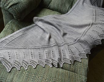 Pattern in Knit Lace Shawl "Fortneigh" Sport yarn