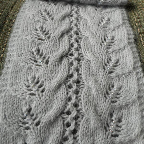 Pattern to Knit Lace and Cable Scarf "Ruth's Journey" Dk yarn