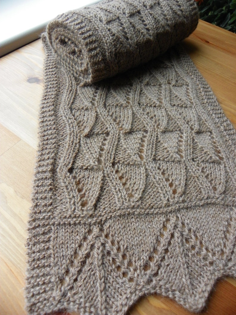 Pattern to Knit Lancaster Lace Scarf DK yarn image 1