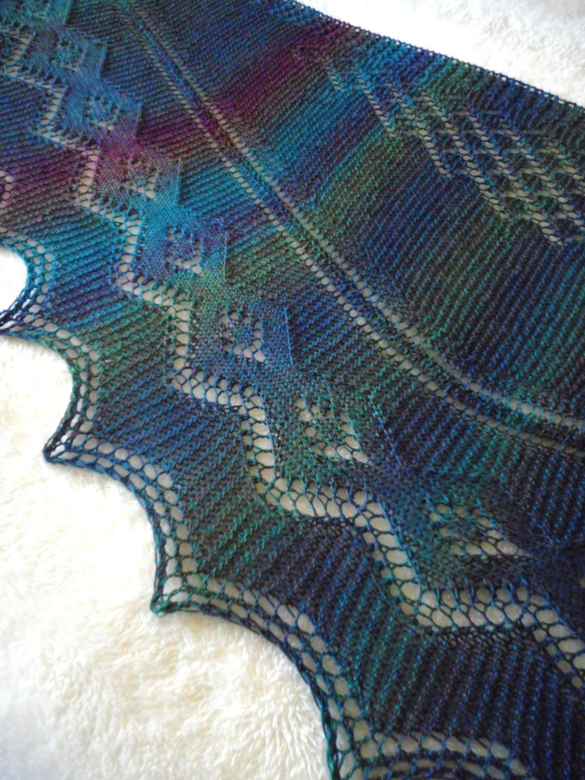 Lace Pattern to Knit Suelilly Shawl With Fingering Weight Yarn Etsy