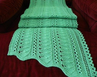 Knitting pattern for Lace Scarf/Shawl "Gentle Breeze" PDF