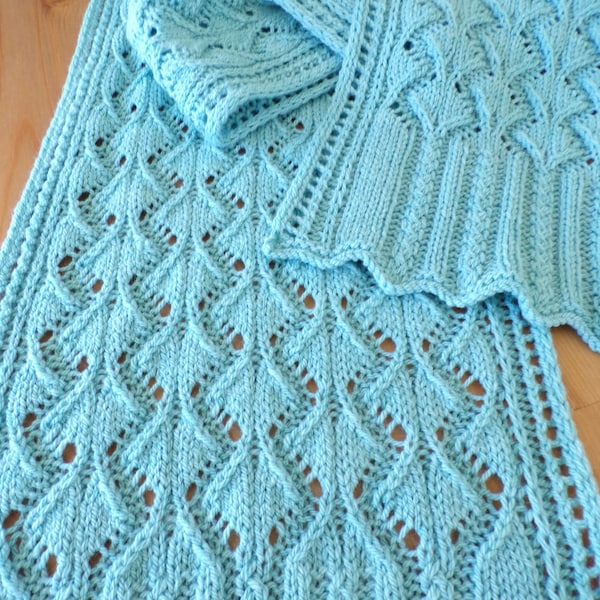 Pattern to Knit "Tranquillity" Lace Scarf