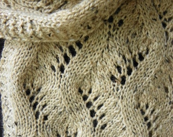 Pattern to Knit Lace Scarf "Traveling Along"  DK weight yarn PDF