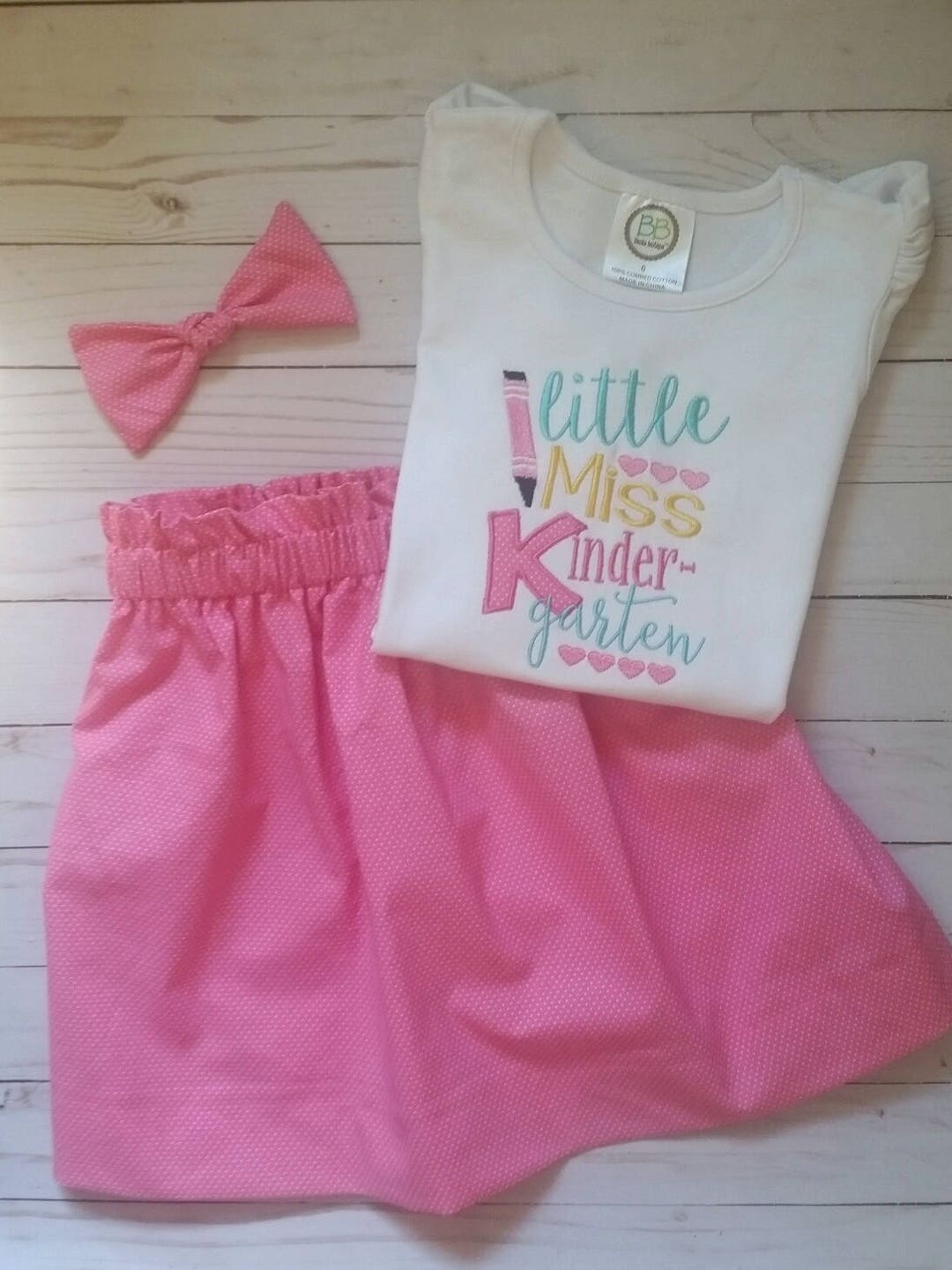 Girl's Kindergarten Outfit, First Day of Kindergarten, Kindergarten ...