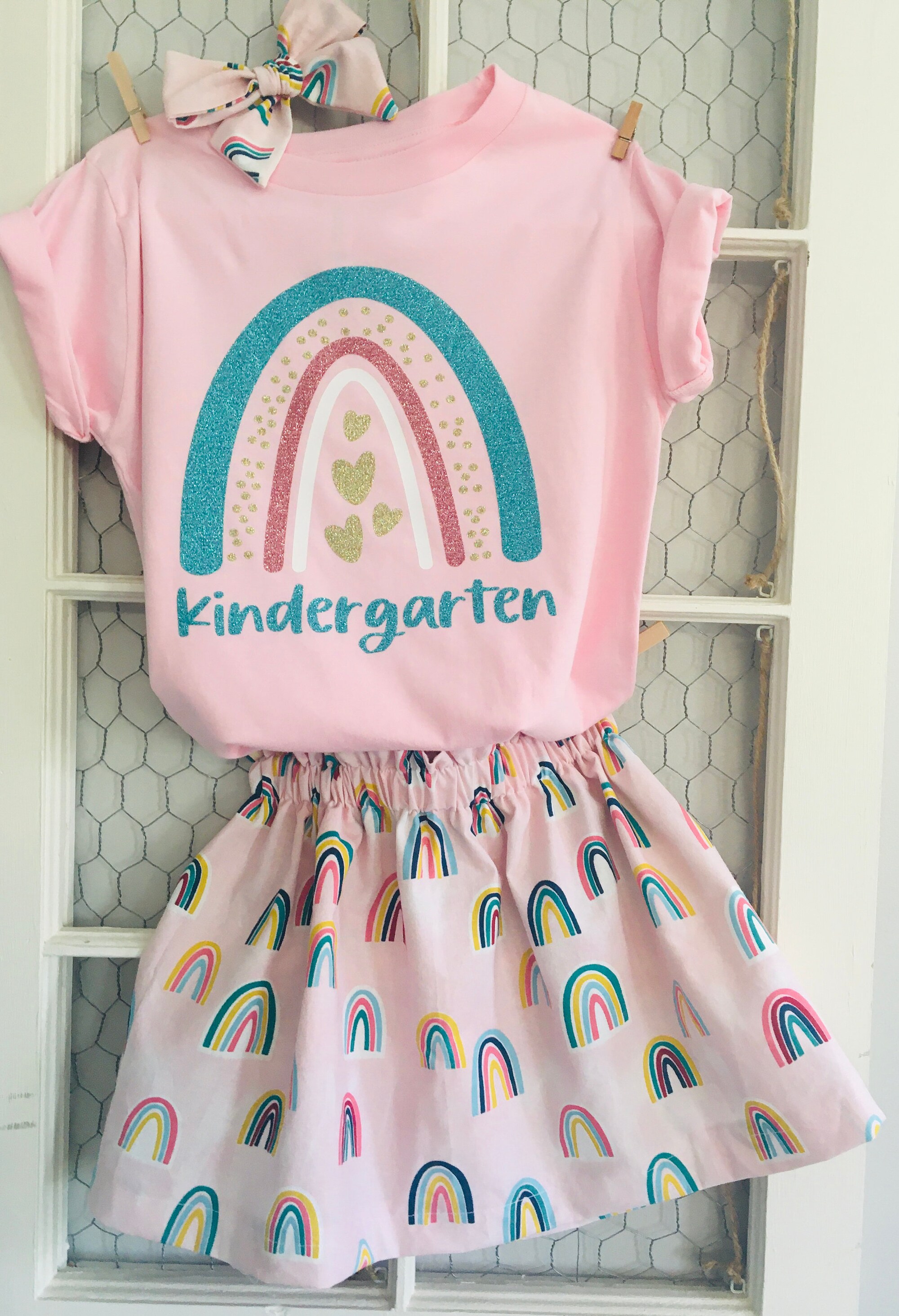 Kindergarten outfit, back to school, girls school outfit, first day of school