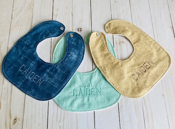 Baby Boy Bibs Set of Three Bibs Monogrammed Bibs Bibs With Name