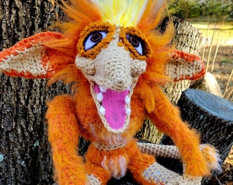 Made to order! Large 18" Firey from the Labyrinth plush with removable limbs and head crochet, Didymus, Ludo, Fire Gang, Chilly Down
